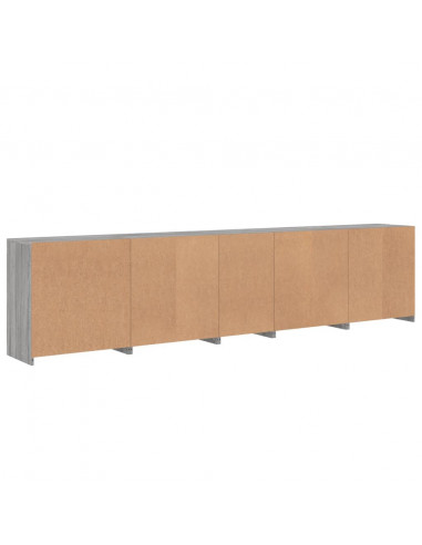 Credenza con Luci LED Grigio Sonoma 283x37x67 cm
