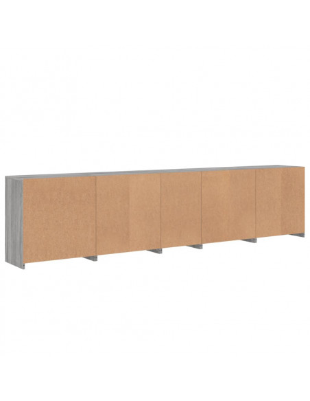 Credenza con Luci LED Grigio Sonoma 283x37x67 cm