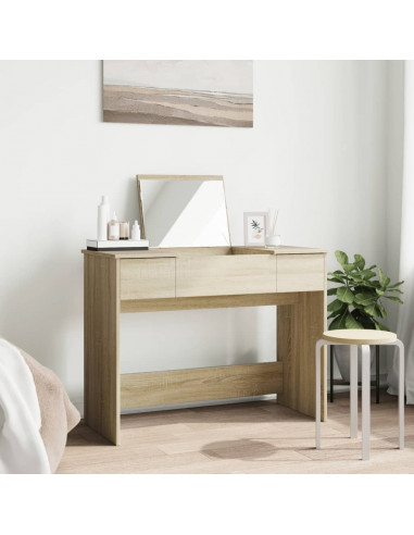 Toeletta con Specchio Rovere Sonoma 100x45x76 cm