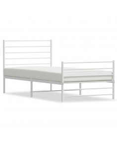 Giroletto con Testiera e Pediera Metallo Bianco 107x203 cm 2