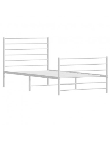 Giroletto con Testiera e Pediera Metallo Bianco 107x203 cm