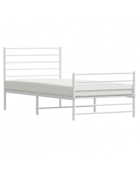 Giroletto con Testiera e Pediera Metallo Bianco 107x203 cm