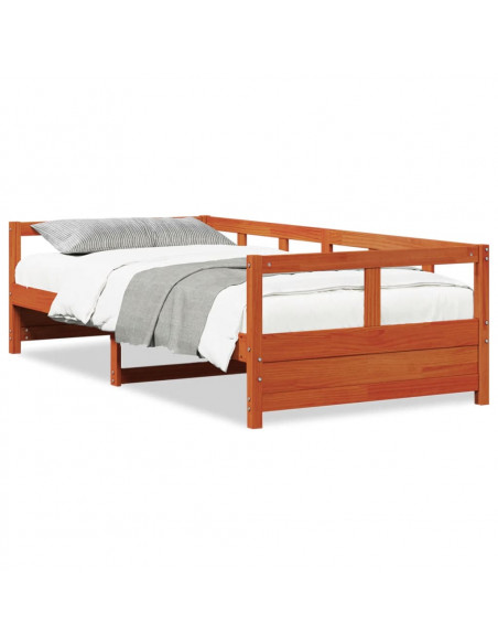 Dormeuse Marrone Cera 90x200 cm in Legno Massello di Pino