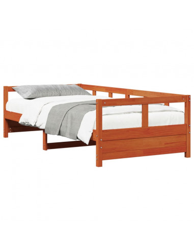 Dormeuse Marrone Cera 90x200 cm in Legno Massello di Pino