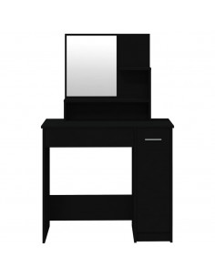 Toeletta con Specchio Nero 86,5x35x136 cm