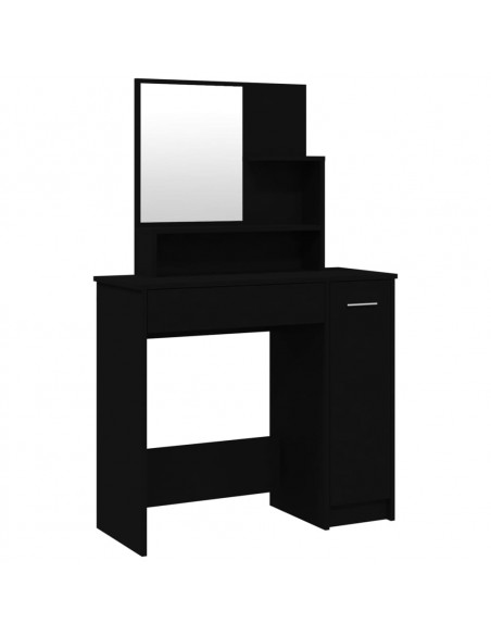 Toeletta con Specchio Nero 86,5x35x136 cm