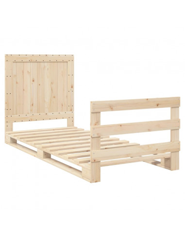 Giroletto con Testiera 90x200 cm in Legno Massello di Pino