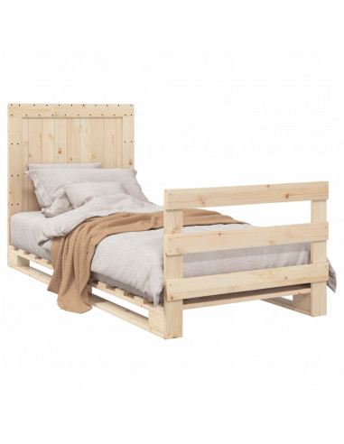 Giroletto con Testiera 90x200 cm in Legno Massello di Pino