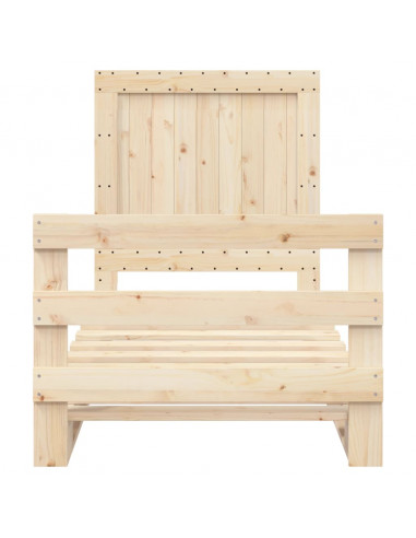 Giroletto con Testiera 90x200 cm in Legno Massello di Pino