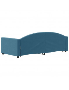 Divano Letto con Letto Estraibile Blu 90x200 cm in Velluto