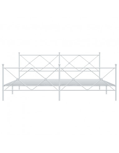 Giroletto con Testiera e Pediera Metallo Bianco 193x203 cm