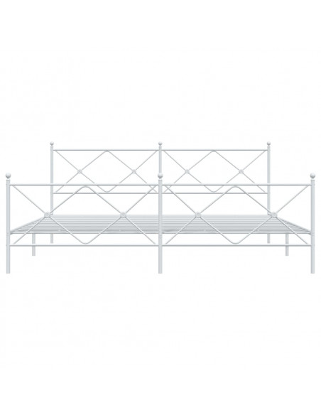 Giroletto con Testiera e Pediera Metallo Bianco 193x203 cm