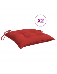 Cuscini per Sedia 2 pz Rossi 40x40x7 cm in Tessuto Oxford 2