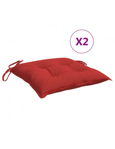 Cuscini per Sedia 2 pz Rossi 40x40x7 cm in Tessuto Oxford