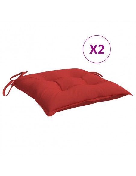 Cuscini per Sedia 2 pz Rossi 40x40x7 cm in Tessuto Oxford