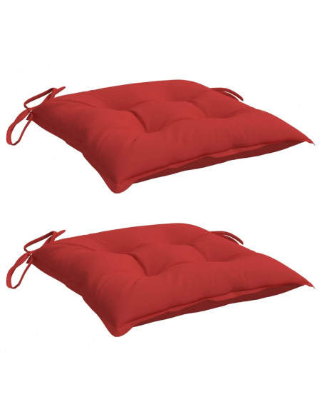 Cuscini per Sedia 2 pz Rossi 40x40x7 cm in Tessuto Oxford
