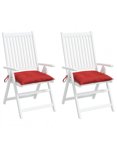 Cuscini per Sedia 2 pz Rossi 40x40x7 cm in Tessuto Oxford