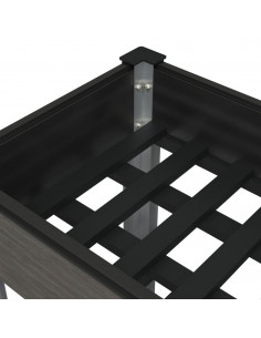 Fioriera Rialzata Giardino con Ripiano Grigia 120x50x75 cm WPC