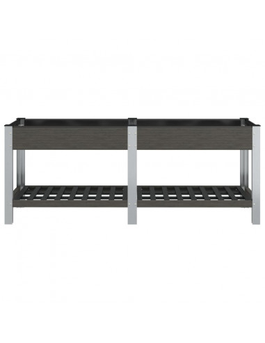 Fioriera Rialzata Giardino con Ripiano Grigia 200x50x75 cm WPC