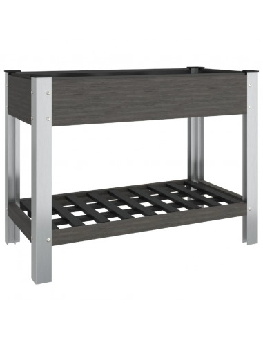 Fioriera Rialzata Giardino con Ripiano Grigia 100x50x75 cm WPC
