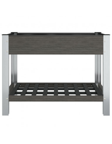 Fioriera Rialzata Giardino con Ripiano Grigia 100x50x75 cm WPC