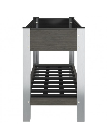 Fioriera Rialzata Giardino con Ripiano Grigia 100x50x75 cm WPC