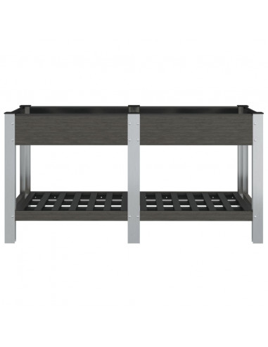 Fioriera Rialzata Giardino con Ripiano Grigia 175x50x75 cm WPC