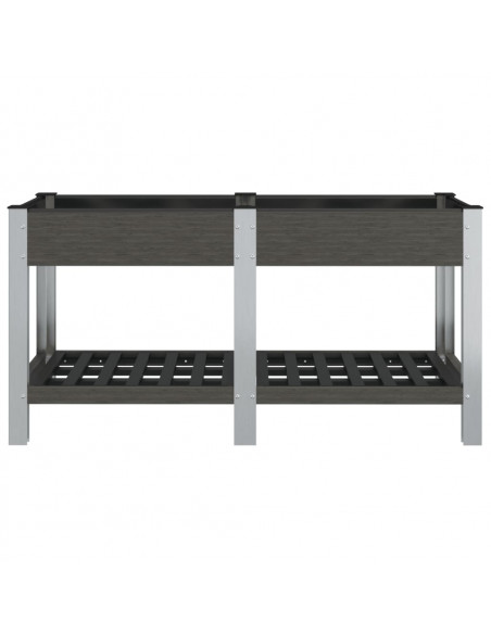 Fioriera Rialzata Giardino con Ripiano Grigia 175x50x75 cm WPC