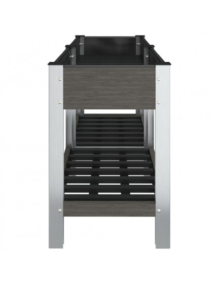 Fioriera Rialzata Giardino con Ripiano Grigia 175x50x75 cm WPC