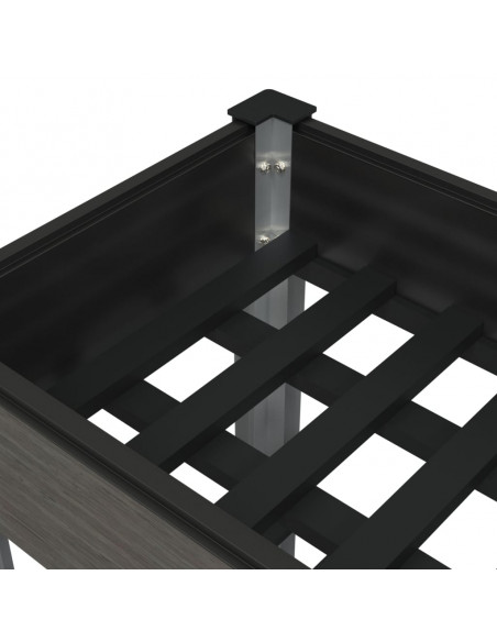 Fioriera Rialzata Giardino con Ripiano Grigia 175x50x75 cm WPC