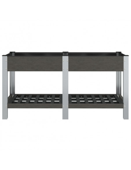 Fioriera Rialzata Giardino con Ripiano Grigia 150x50x75 cm WPC