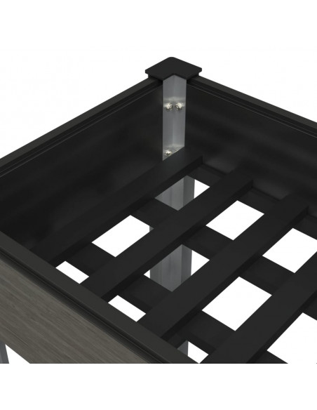 Fioriera Rialzata Giardino con Ripiano Grigia 150x50x75 cm WPC