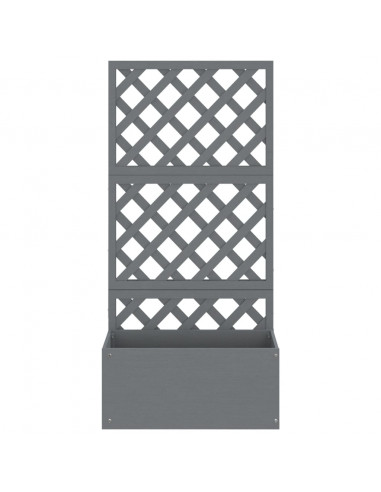 Fioriera a Traliccio Grigia 65x33x135 cm WPC