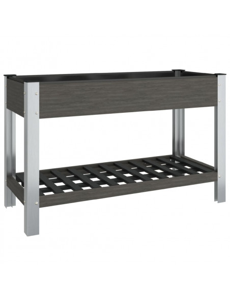 Fioriera Rialzata Giardino con Ripiano Grigia 120x50x75 cm WPC