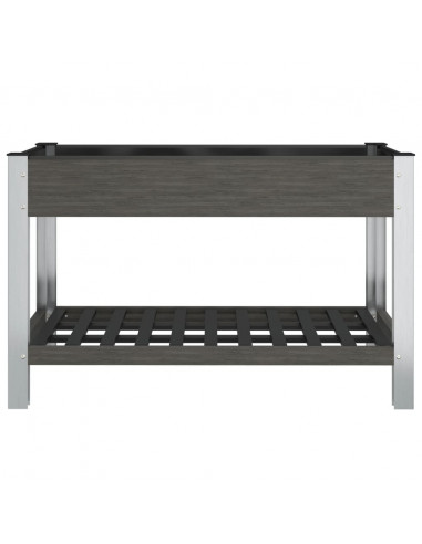 Fioriera Rialzata Giardino con Ripiano Grigia 120x50x75 cm WPC