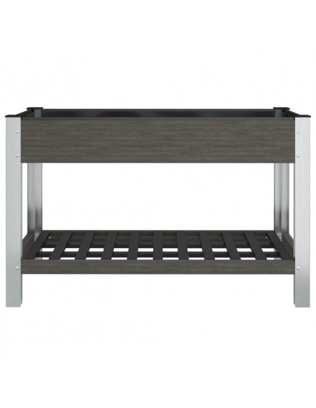 Fioriera Rialzata Giardino con Ripiano Grigia 120x50x75 cm WPC