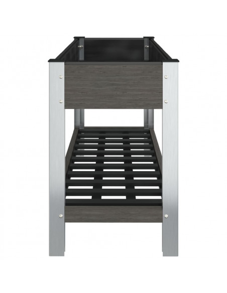 Fioriera Rialzata Giardino con Ripiano Grigia 120x50x75 cm WPC
