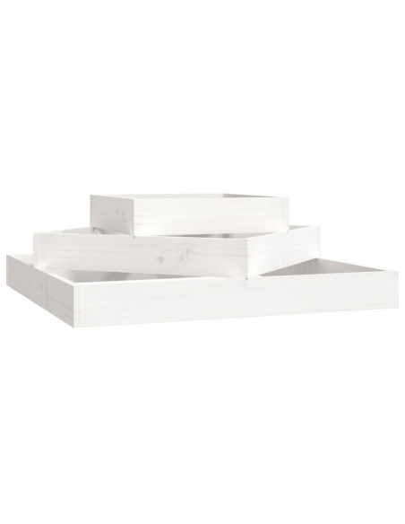 Fioriera Bianca 83x83x27 cm in Legno Massello di Pino