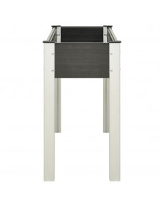 Fioriera Rialzata da Giardino Grigia 120x40x75 cm in WPC 2