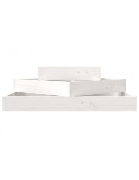 Fioriera Bianca 83x83x27 cm in Legno Massello di Pino