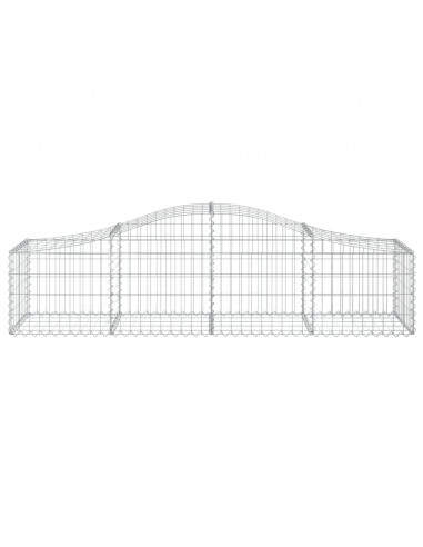 Cesti Gabbioni ad Arco 2 pz 200x50x40/60 cm Ferro Zincato