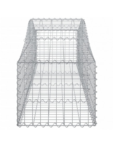 Cesti Gabbioni ad Arco 2 pz 200x50x40/60 cm Ferro Zincato