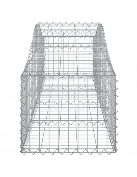 Cesti Gabbioni ad Arco 2 pz 200x50x40/60 cm Ferro Zincato