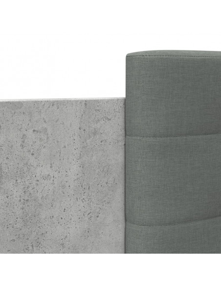 Giroletto con Testiera e LED Grigio Cemento 100x200 cm