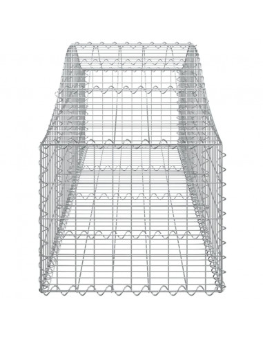 Cesti Gabbioni ad Arco 3 pz 200x50x40/60 cm Ferro Zincato