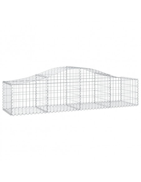 Cesti Gabbioni ad Arco 4 pz 200x50x40/60 cm Ferro Zincato