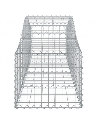 Cesti Gabbioni ad Arco 11 pz 200x50x40/60 cm Ferro Zincato