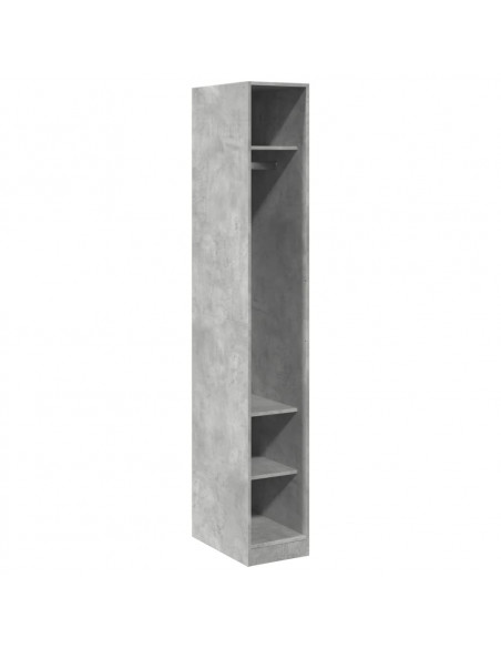 Armadio Grigio Cemento 30x50x200 cm in Legno Multistrato