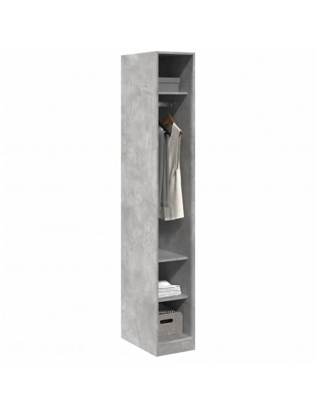 Armadio Grigio Cemento 30x50x200 cm in Legno Multistrato