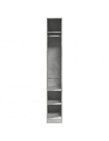 Armadio Grigio Cemento 30x50x200 cm in Legno Multistrato